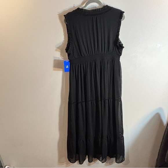 CHRISTINA B Sz L Maxi Dress Tiered Ruffled Sheer Lined Elastic Waist NEW W/ TAG - Picture 13 of 15